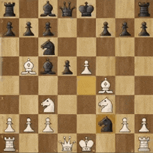 a wooden chess board with chess pieces on it .