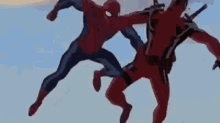 Spiderman Deadpool GIF - Spiderman Deadpool Fight GIFs