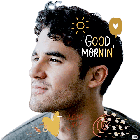 Darren Criss Good Morning Sticker - Darren Criss Good Morning Morning Stickers