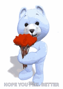 Roses Flowers Bears GIF - Roses Flowers Bears Flowers For You GIFs
