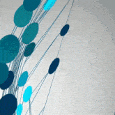 blue circles on a white background with lines
