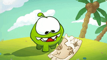 I Found A Map Om Nom GIF - I Found A Map Om Nom Cut The Rope GIFs