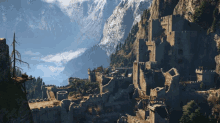 A Castle In The Mountains The Witcher GIF - A Castle In The Mountains The Witcher Beautiful World Of The Witcher GIFs