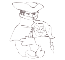 a drawing of a man and a woman hugging each other .