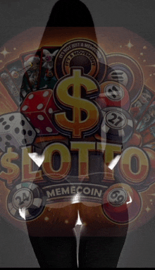 a woman 's butt is visible in front of a poster for memecoin lotto