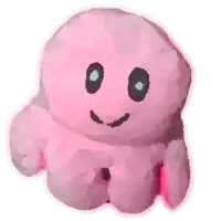 a pink stuffed animal with a smiley face on it