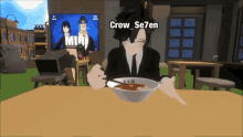 vrchat vr gaming crow se7en eating