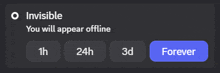 a screen that says " invisible " and " you will appear offline "