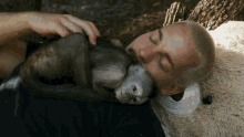 Petting A Monkey Dean Schneider GIF - Petting A Monkey Dean Schneider Touching GIFs