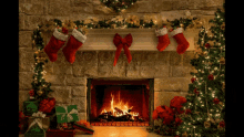 fireplaces chemine merry christmas happy new year christmas tree