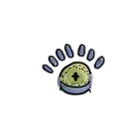 a drawing of a green eye with a cross in it