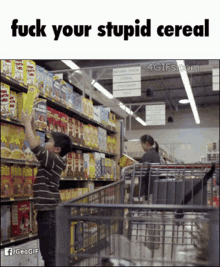 Fuck Your Stupid Cereal Morning GIF - Fuck Your Stupid Cereal Morning Good Morning Holidays GIFs