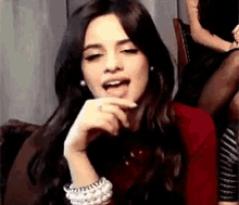 Camila Cabello Thinking GIF - Camila Cabello Thinking Finger Bite GIFs
