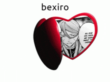 a picture of a man in a red heart with the word bexiro on top