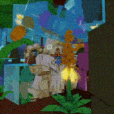a person in a white robe is standing in a video game