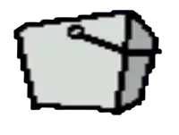 a pixel art of a white box with a handle