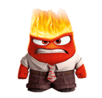 a cartoon character with a flaming head is wearing a tie