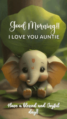 a card that says good morning i love you auntie on it