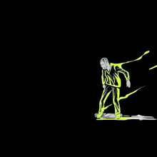 a computer generated image of a green flower with a black background
