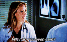 Greys Anatomy Teddy Altman GIF - Greys Anatomy Teddy Altman Why Do You Even Care GIFs