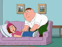 a cartoon of peter griffin laying on a couch