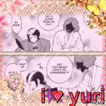 a picture of a man with the words " i love yuri " on the bottom