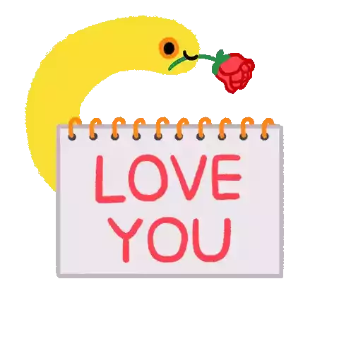Love You Heart Sticker - Love You Heart Rose Stickers