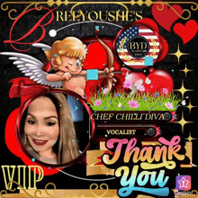 a thank you card for reeyoushe 's chef chili diva