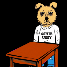 a cartoon of a person wearing a shirt that says shiba ussy