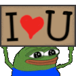 Pepe Frog Sticker - Pepe Frog I Love You Stickers