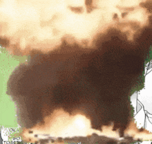 a drawing of an explosion with the word tossed in the bottom right corner