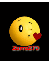 a yellow smiley face with a red heart and the name zorro270
