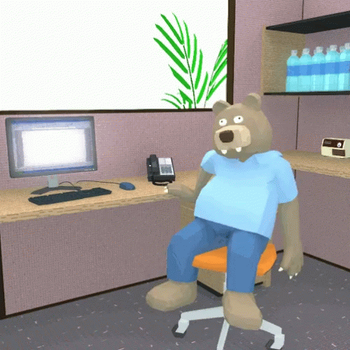 Bear Desk GIF - Bear Desk Spin GIFs