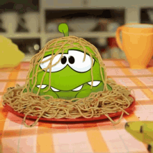 spaghetti on the head om nom om nom and cut the rope bad luck day unlucky