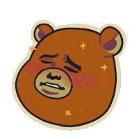 Cute Man Face Bear Sticker - Cute Man Face Bear Stickers