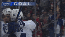 a toronto maple hockey game is underway
