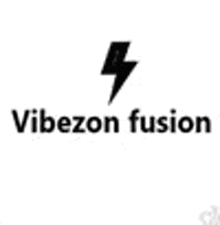 a black and white logo with a lightning bolt and the words vibezon fusion .