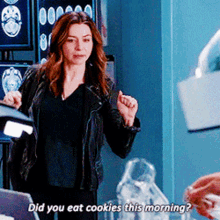Greys Anatomy Amelia Shepherd GIF - Greys Anatomy Amelia Shepherd Did You Eat Cookies This Morning GIFs