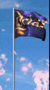 a purple and black flag with the word octas on it