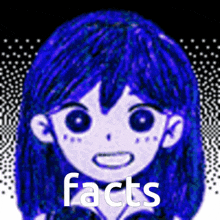 a picture of a girl with blue hair and the words " facts "