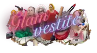 a sign that says ' glam vestite ' on it with a picture of a woman