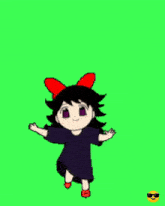 a green background with a cartoon girl and the words sehat n bahagia sll on it