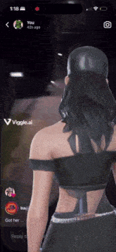 a phone screen shows a woman 's back and says ' you 42s ago '