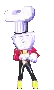 a pixel art of a chef with a chef hat on his head .