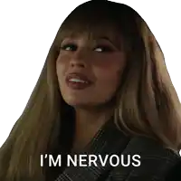 a woman says i 'm nervous in a plaid jacket