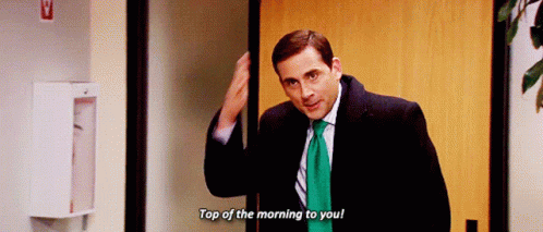 The Office Michael Scott GIF - Office Michael Scott Top Of The Morning To You - Discover & Share GIFs