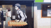 a man is holding a fan in front of a sign that says rosho tsutsumori