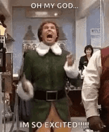 Elf Excited GIF - Elf Excited Holiday Classics GIFs