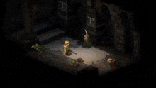a group of people standing on a bridge over a river in a video game