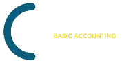 a logo for basic accounting with a blue circle in the middle